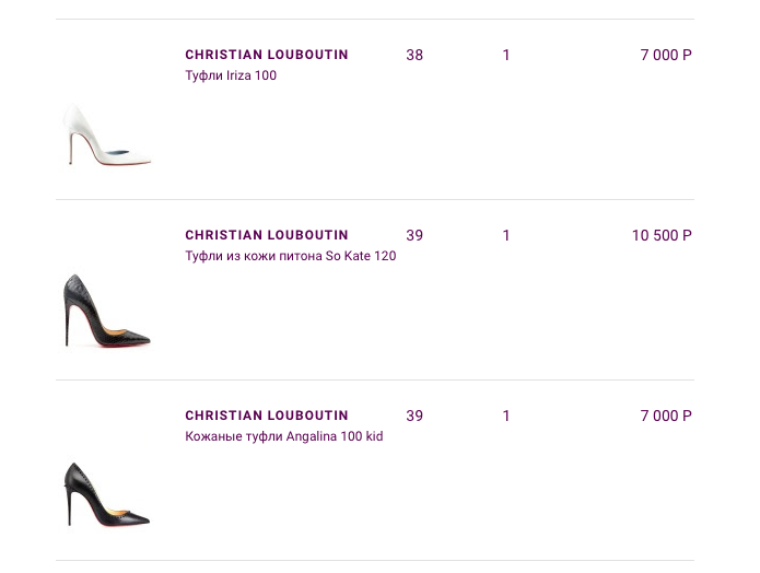 Скриншот из письма, подтверждающего заказ на сайте