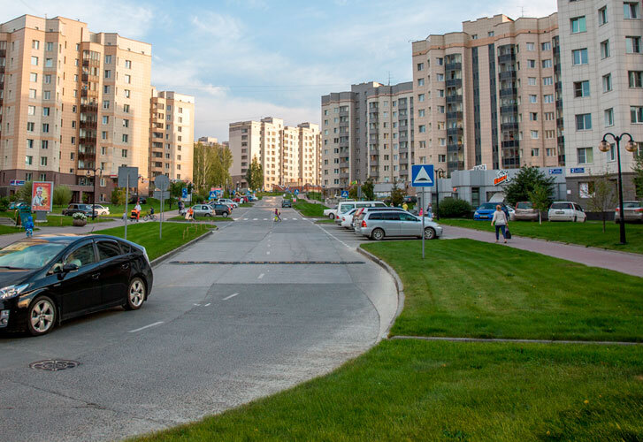 Пример дороги в велосипедной зоне