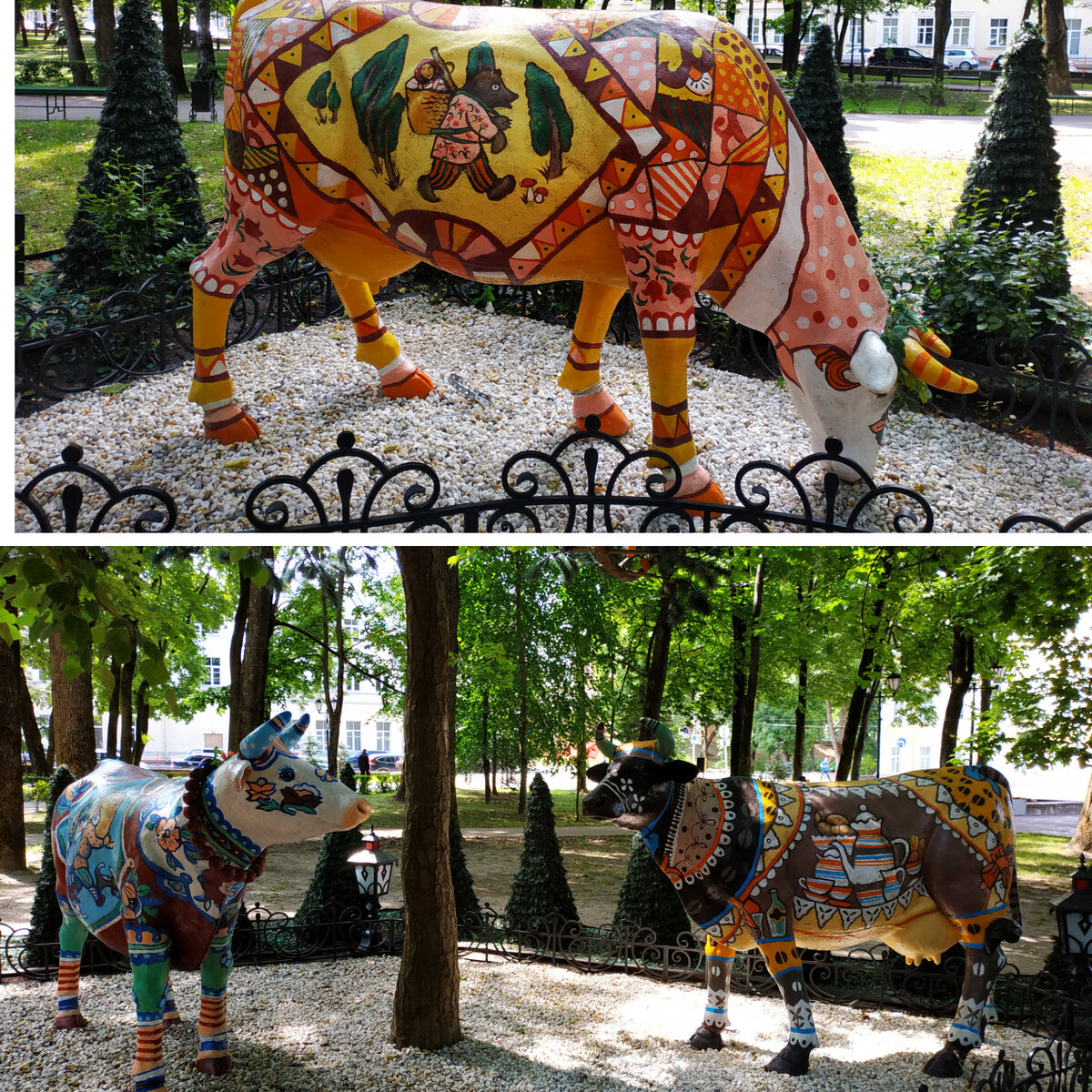 Коровы вокруг кафе "Русский двор". Личное фото