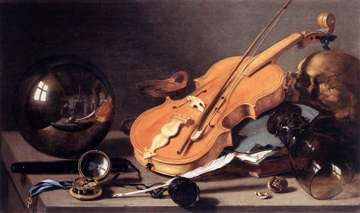 Pieter Claesz. Vanitas With Violin And Glass Bell. 1628. German National Museum, Nuremberg