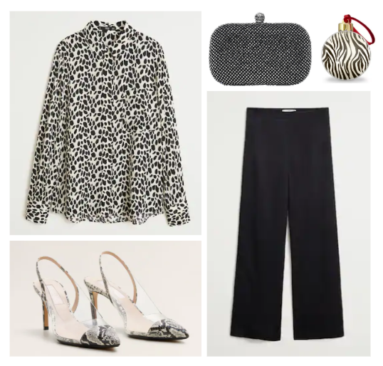 Блуза и брюки-палаццо mango (есть и на wildberries), туфли mango, клатч daniele patrici (wildberries)