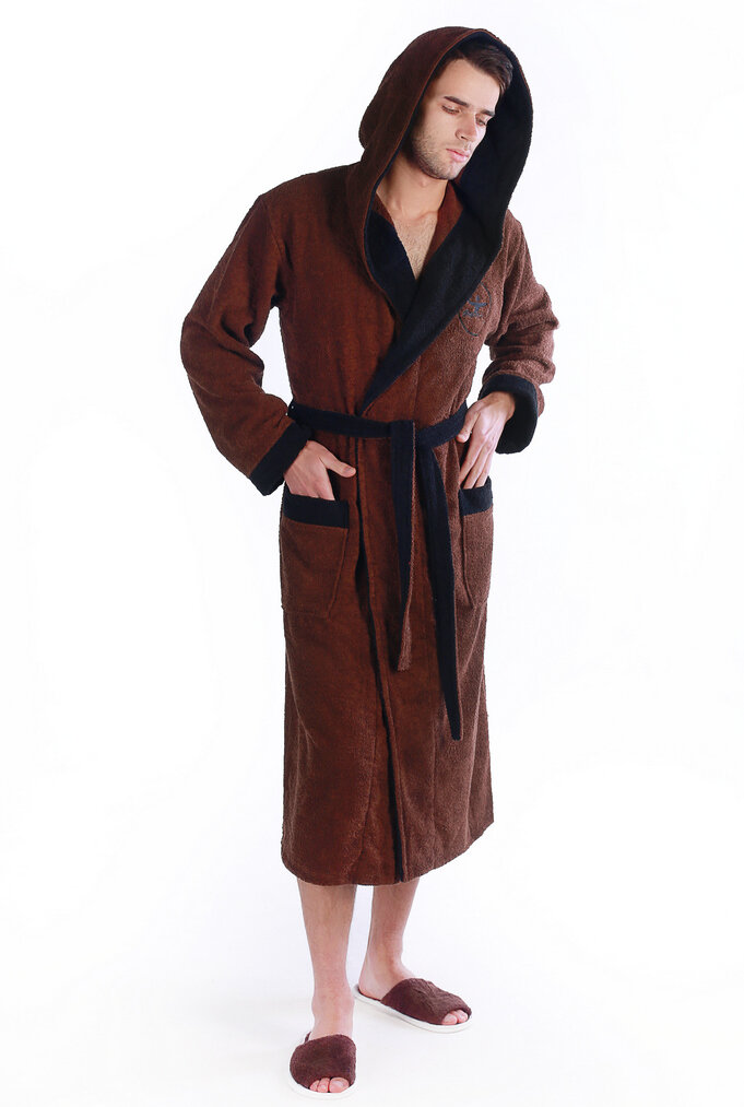 Халат с капюшоном мужской