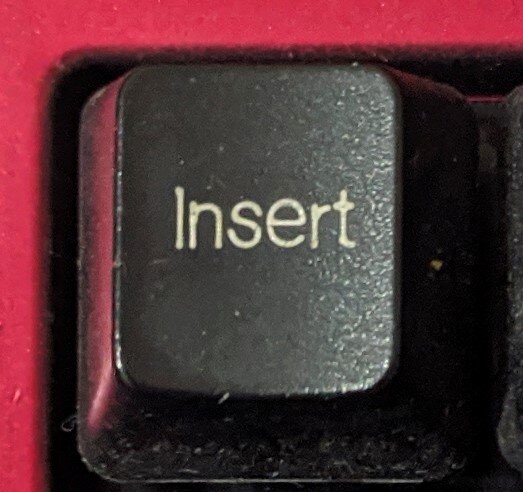 Пример клавиши Insert.