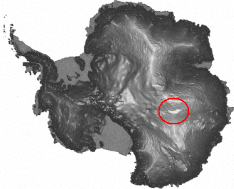 Расположение озера Восток