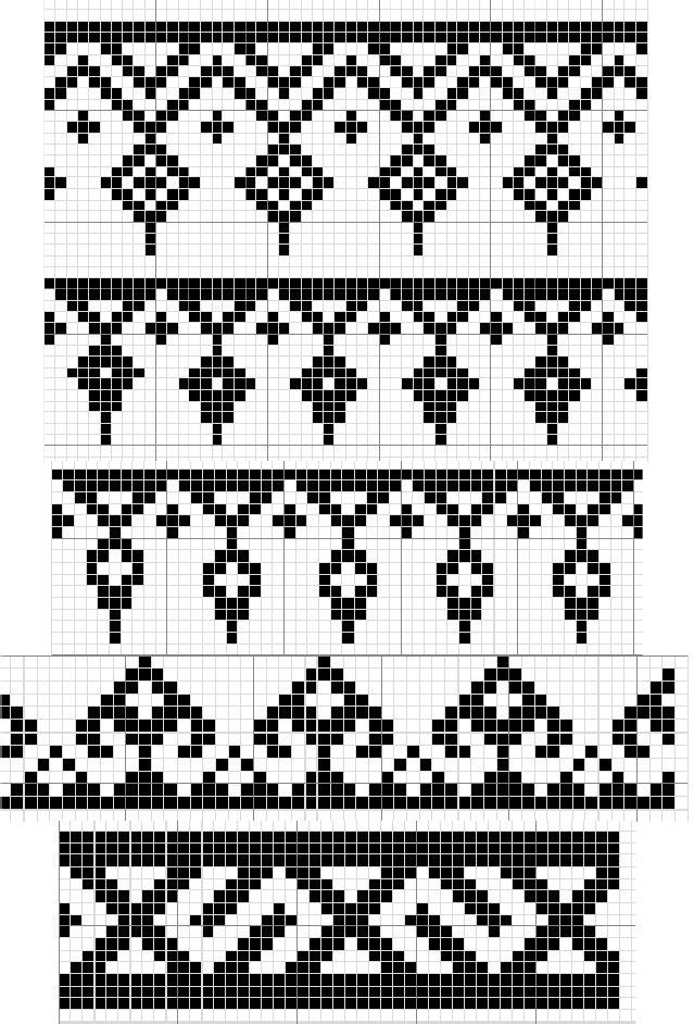 Жаккардовые орнаменты спицами схемы