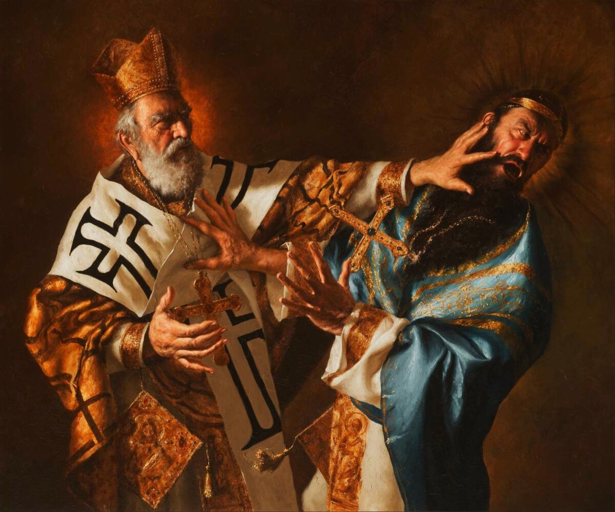 Святитель Николай и пресвитер Арий. 