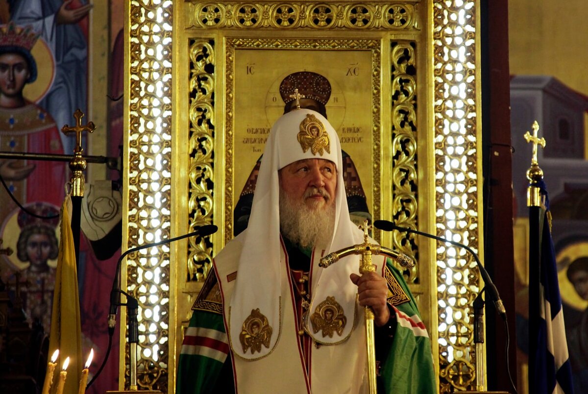 Патриарх Московский и всея Руси Кирилл на торжественном богослужении в кафедральном соборе Святого Григория Паламы в Салониках, Греция / Фото: Shutterstock