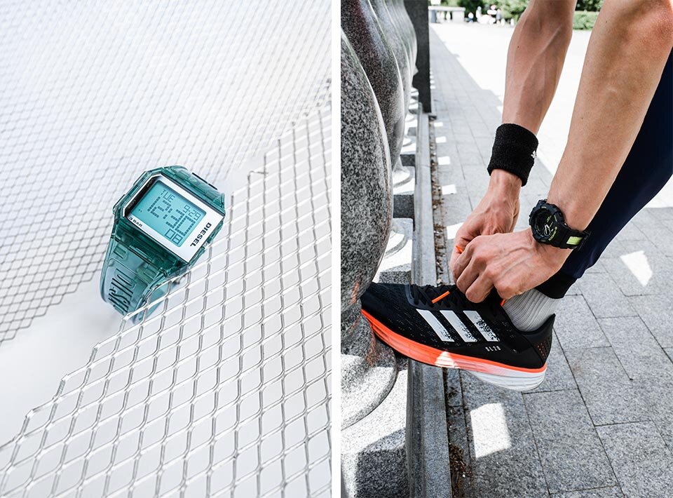 На фото: smart-часы Diesel и Casio G-Shock   