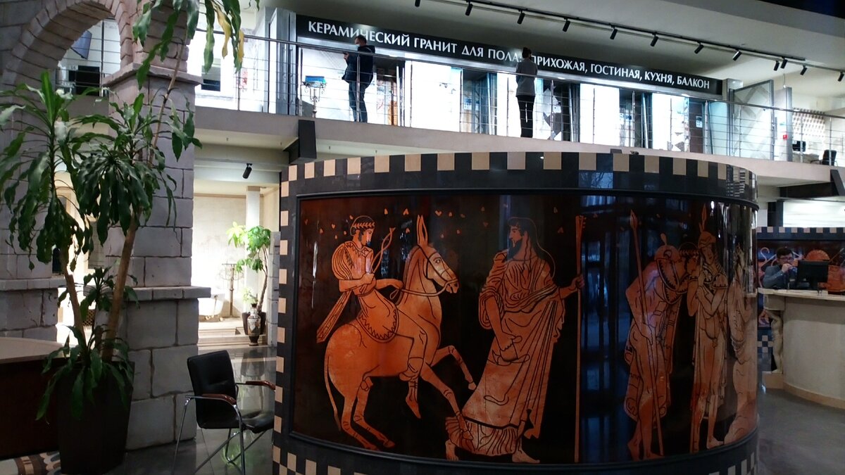 Кусочек искусства в магазине плитки