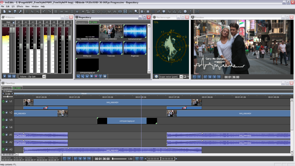 Рабочая зона в ivsEdits