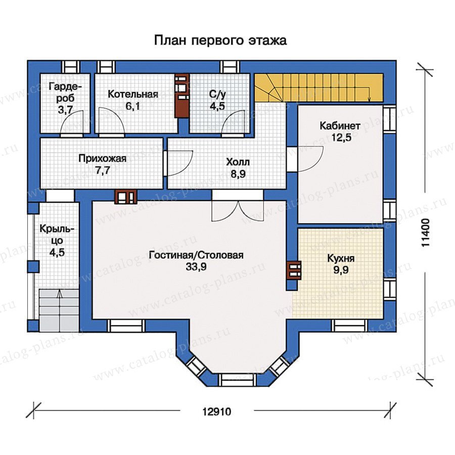 57-14 - Проект уютного загородного дома для семьи из четырех или пяти  человек. Общая площадь дома 172м². | Проекты Коттеджей | Дзен