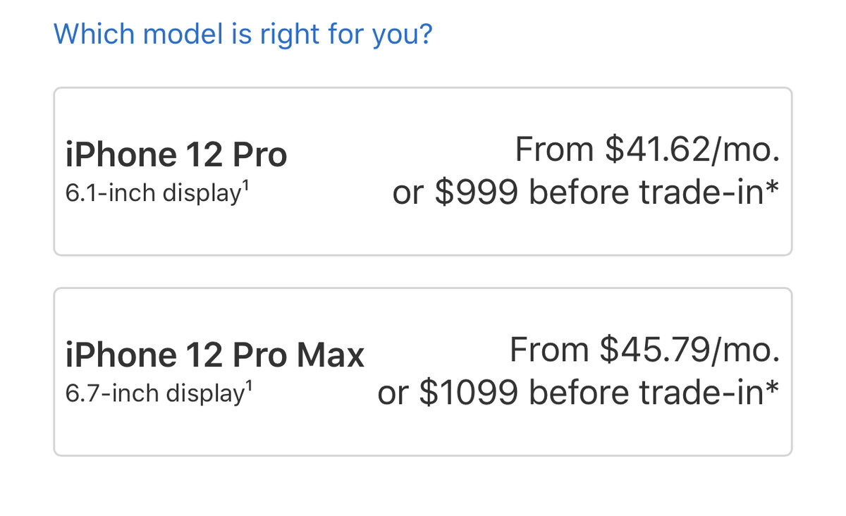 Стартовые цены в США (на iPhone 12 64GB).