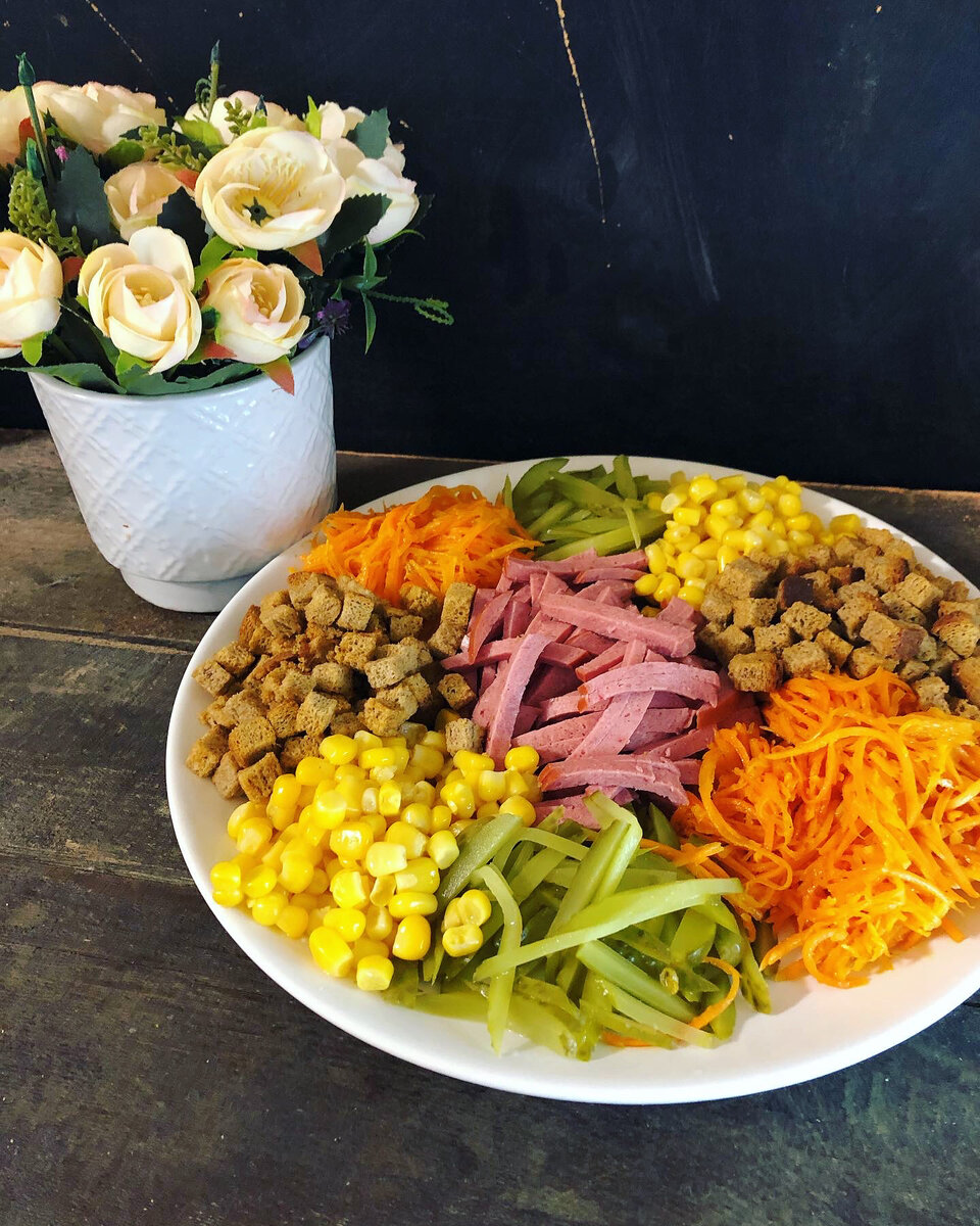 Салат «Цветик-семицветик» – пошаговый рецепт приготовления с фото