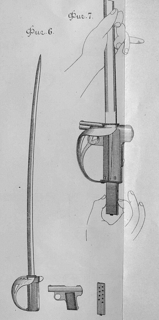 Конструкция сабли-пистолета А. Кюнена.