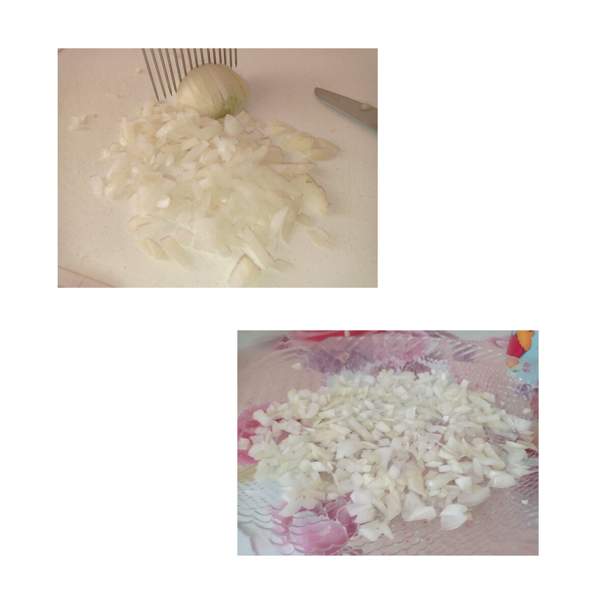 Лук нарезаем мелко