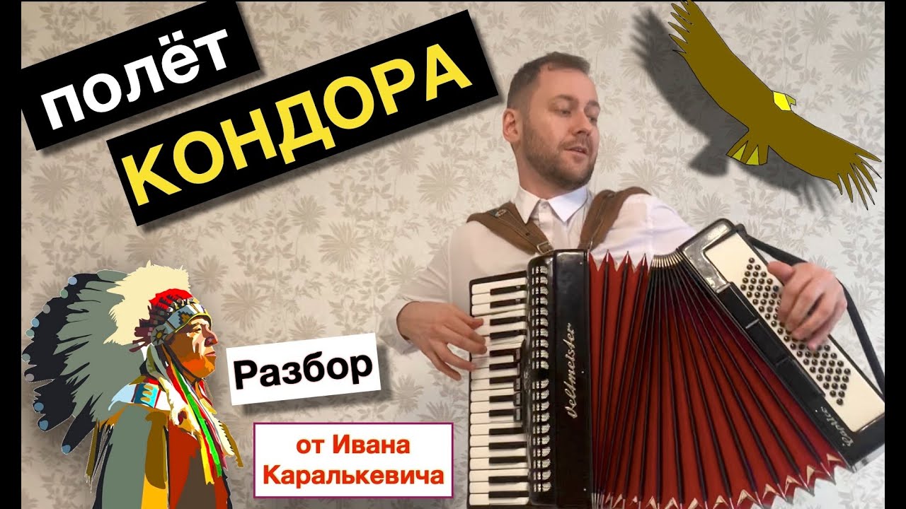 Полёт Кондора - РАЗБОР как играть на Аккордеоне с НУЛЯ - бесплатный урок  Аккордеона