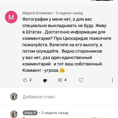 Этот комментарий был у меня на канале под одним из видео. Очень пренебрежительный тон, можно было бы не реагировать, но... Видео было о гибели Е. Кулеша во время спектакля в Большом театре.