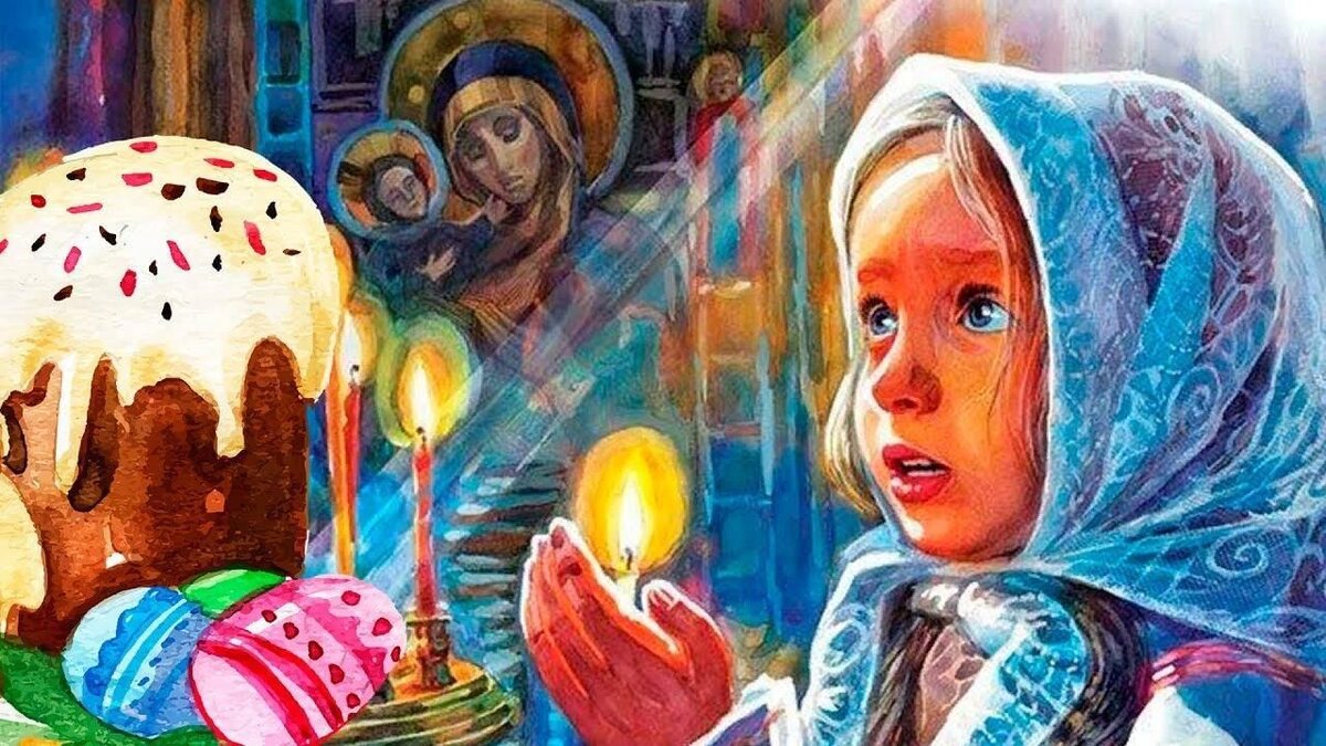 Христос воскрес рисунок детский
