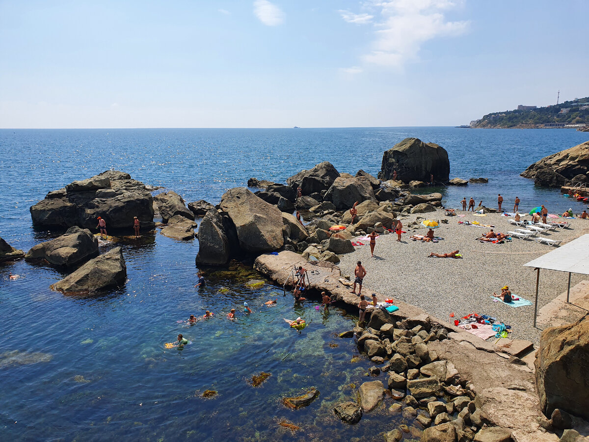 Алупка детский пляж камни