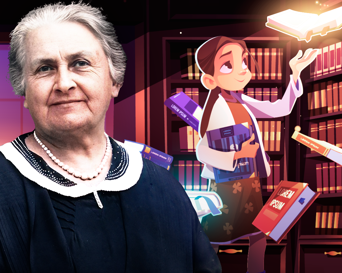 1. Мария Монтессори — итальянский педагог, создатель системы обучения дошкольников, использующей творческие инстинкты детей. Была первой женщиной Италии, окончившей курс медицины, и одной из первых носительниц учёной степени доктора наук. На фоне — Изображение от upklyak на Freepik