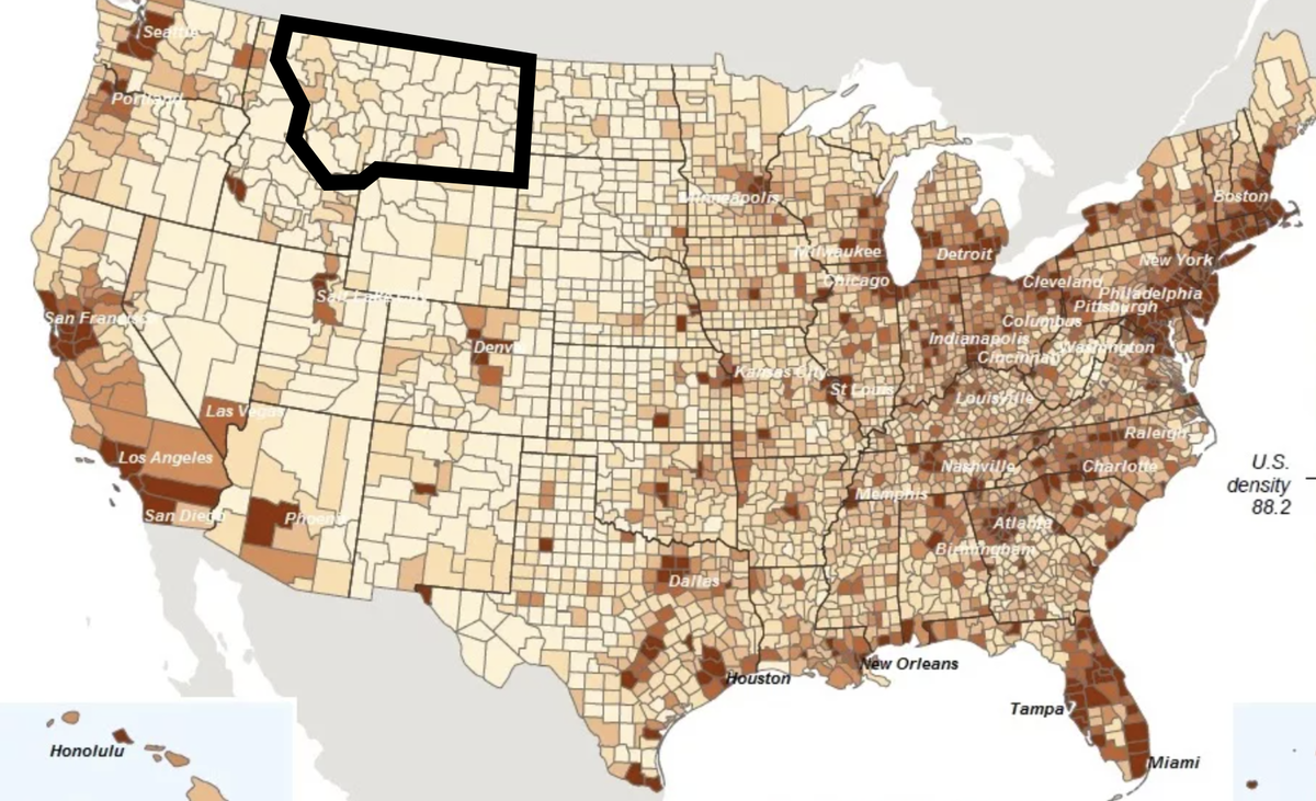 Расселение сша. Плотность населения США на карте 2020. Карта плотности населения США. Плотность населения Америки на карте. США карта Штатов плотность населения.