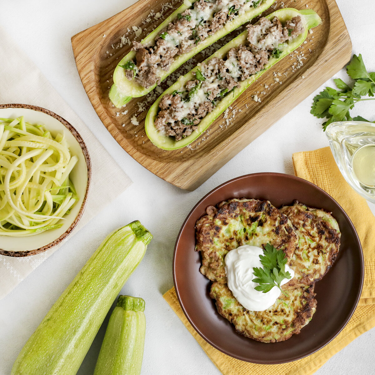 Кабачок идеален как основа для блюд.