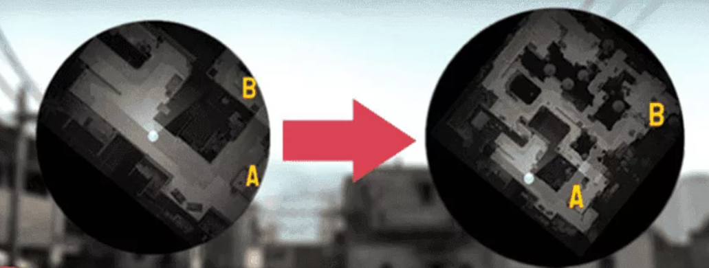 примеры обычного радара (слева) и настроенного (справа) 