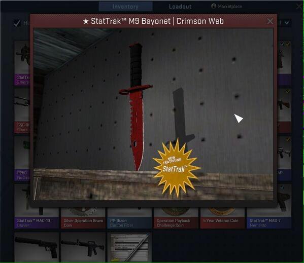 
На втором месте находится очередной нож. Этот предмет всего один раз был продан за более, чем 20 000 долларов. Но, с того времени, больше не нашелся ни один игрок, или даже коллекционер скинов, который отдал бы столько денег за несколько красных пикселей на экране. Сейчас же, актуальная цена StatTrak M9 Bayonet | Кровавая паутина от 6 200 до 12 400 $.