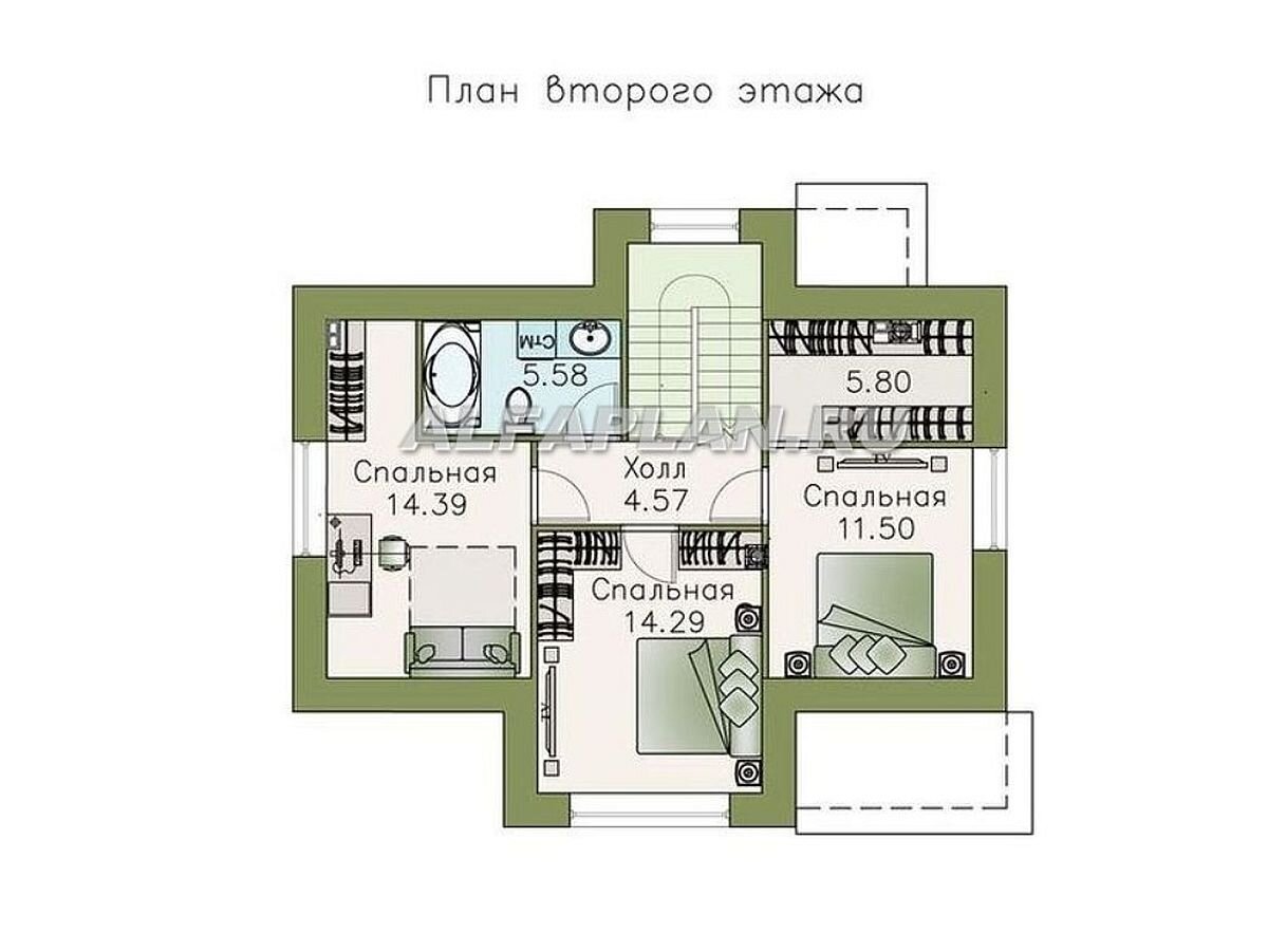 Проект компактного дома для небольшого участка «Семейное гнездо» 522А,  118м2, 3 спальни | Популярные проекты домов Альфаплан | Дзен