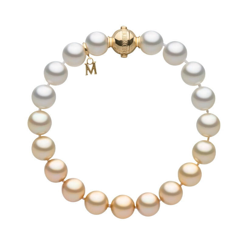 Браслет Mikimoto из желтого золота с жемчугом и бриллиантами, коллекция Classic