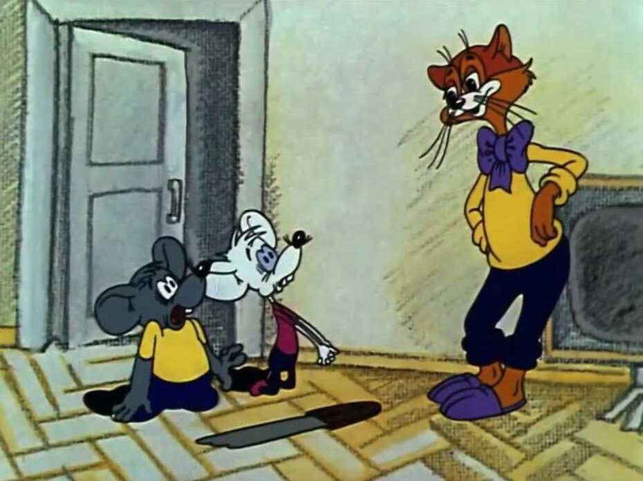 Кадр из цикла мультфильмов "Приключения кота Леопольда"