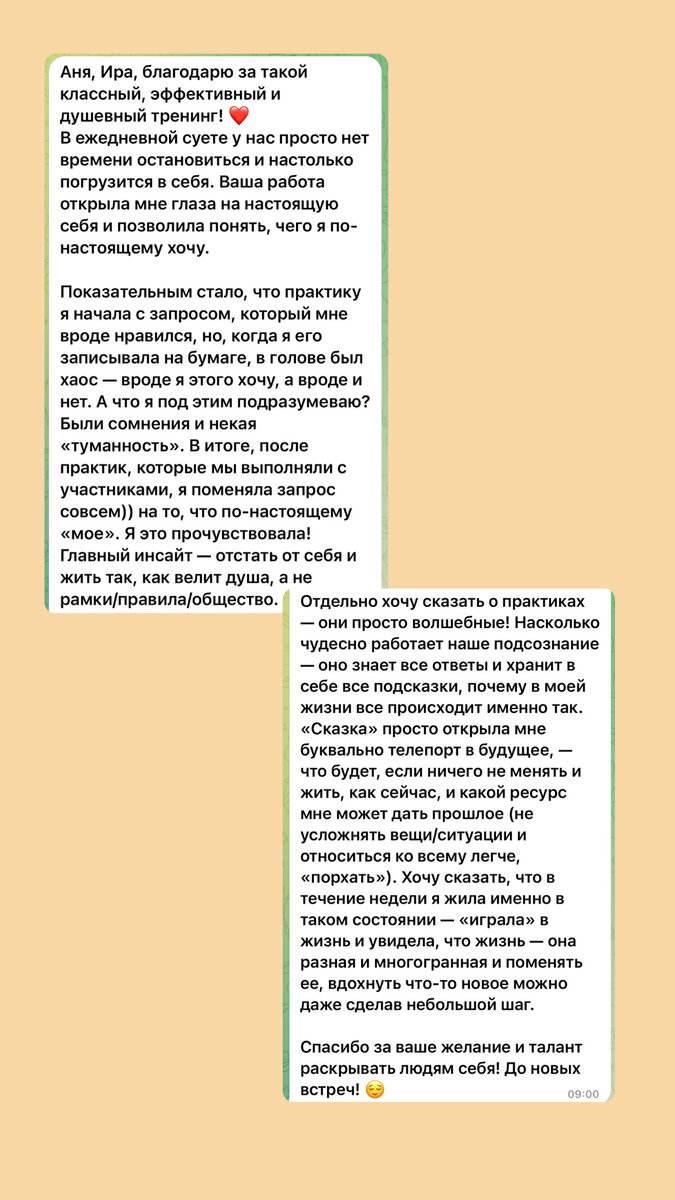Отзыв с тренинга "Управляй мечтой"
