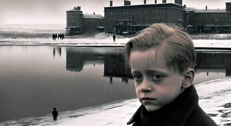    Так бы выглядел «Один дома», если бы его снимал Балабанов. Фото: @ru2ch / Twitter