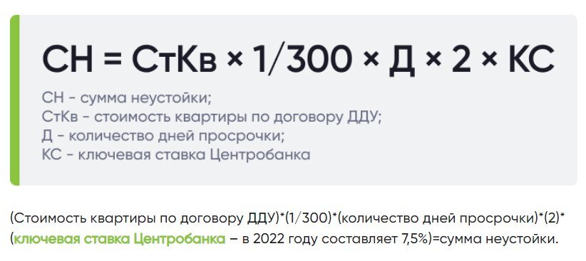  Сумму неустойки можно рассчитать по специальной формуле. Фото: https://xn--h1alcedd.xn--d1aqf.xn--p1ai