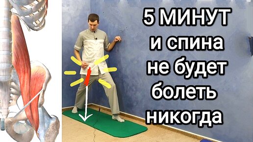 5 минут растягивай эту мышцу и спина не будет болеть никогда