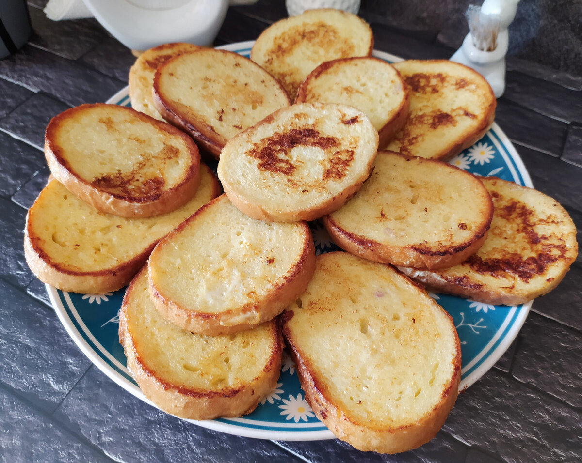 Гренки из батона с молоком на сковороде