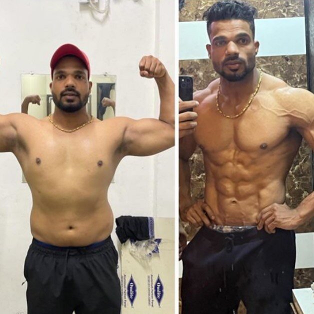 Результат тренировок и правильного питания. Похудение