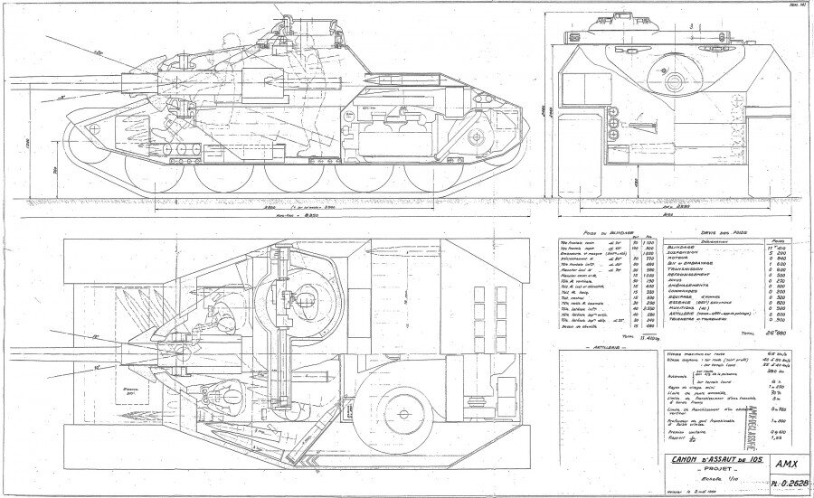 Эскиз AMX Canon d'assaut 105