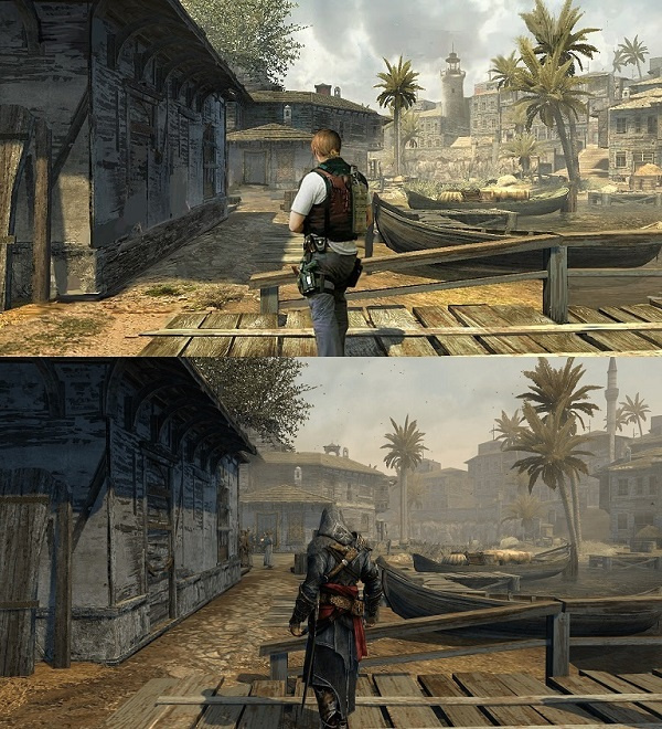  📷    Сверху — концепт-арт RE7, снизу — Константинополь из Assassin’s Creed Revelations (источник изображений: Capcom и Ubisoft)
