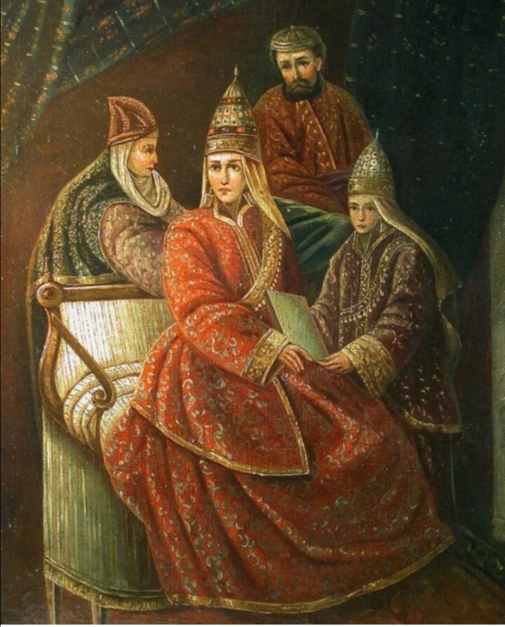 Царица Сиюмбике с сыном Утямышем, с придворной дамой и братом Султанкулом, из интернеьа.