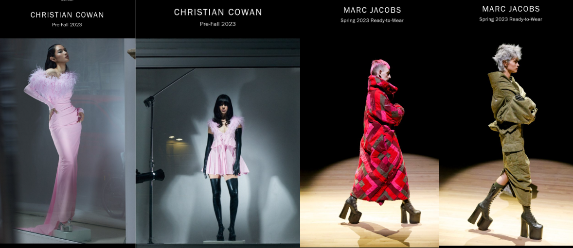 Фото из приложения VOGUE Runway. Коллаж автора