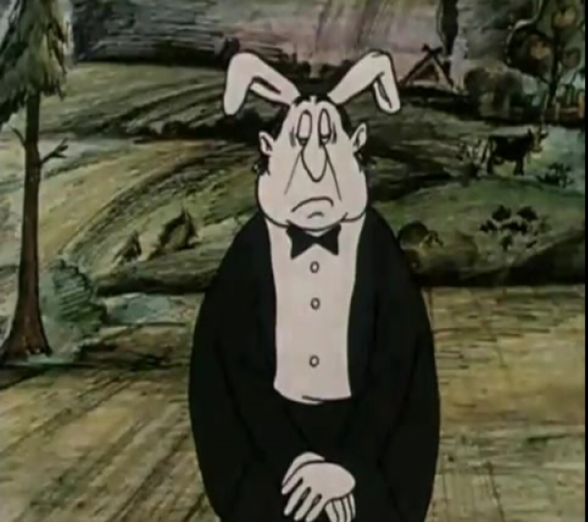 "вышел зайчик погулять". Кадр из мультфильма