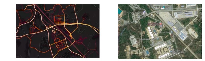 Военная база Форт-Беннинг, штат Джорджия / © Strava/Google Maps