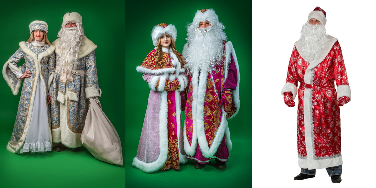 Для сравнения - два комплекта костюмов из парчи за 50тр и средненький костюм за 3тр. Источник изображений - showkostum.ru и vkostume.ru