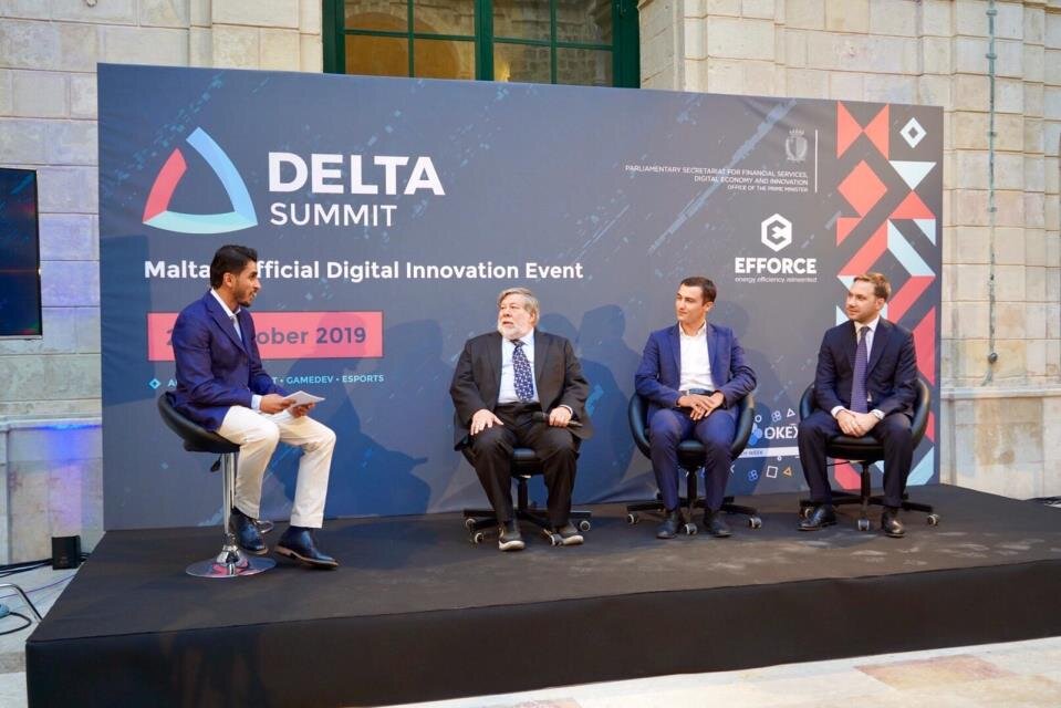 Стив Возняк на конференции в преддверии саммита Delta 2019. Фото: Malta Independent