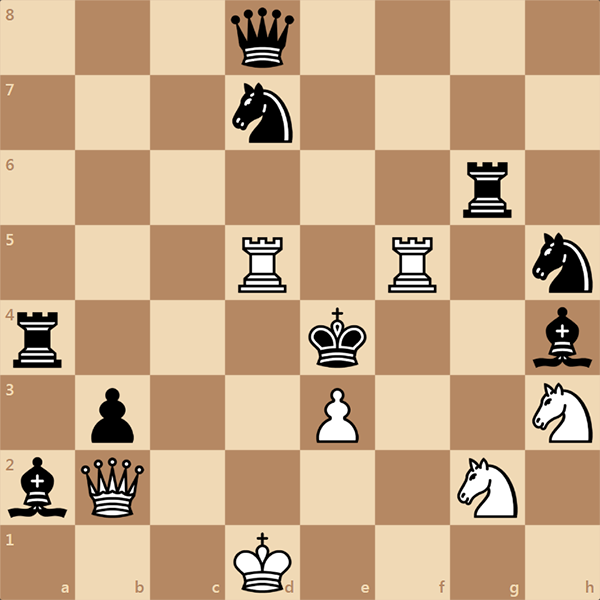 Белые начинают и ставят мат в 2 хода.