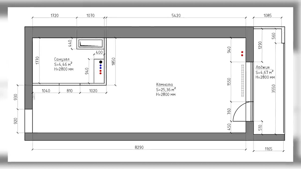 План квартиры-студии 30 м2 от застройщика