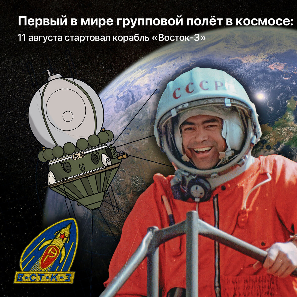 Андриян Николаев перед стартом "Востока-3"