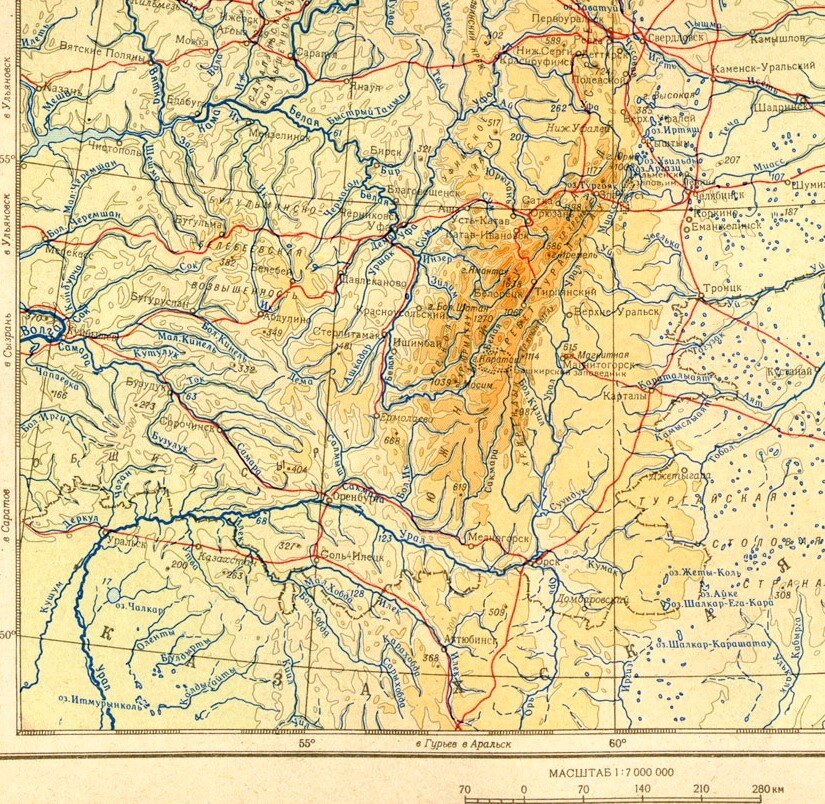 Карта южный урал оренбургский. Южный Урал на карте. Хребты Южного Урала на карте. Средний Урал на карте. Древняя карта Южный Урал.
