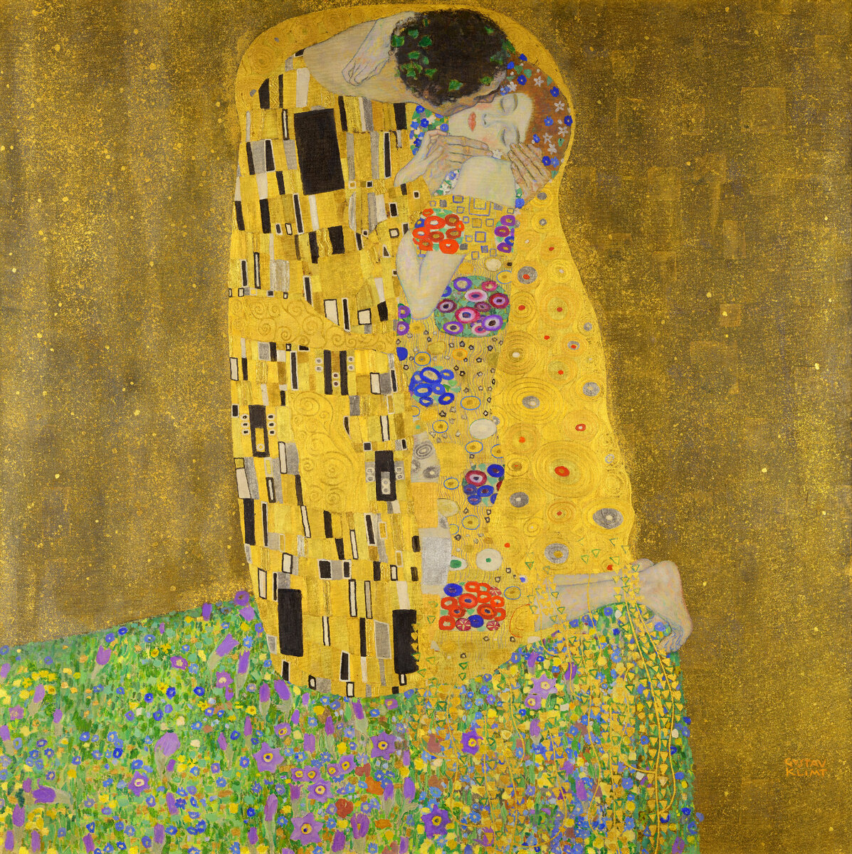 Густав Климт — «Поцелуй», 1908 год